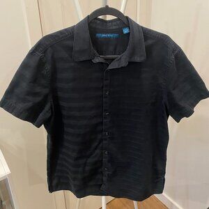 Perry Ellis Slim Fit "Total Stretch" Black Dress Shirt